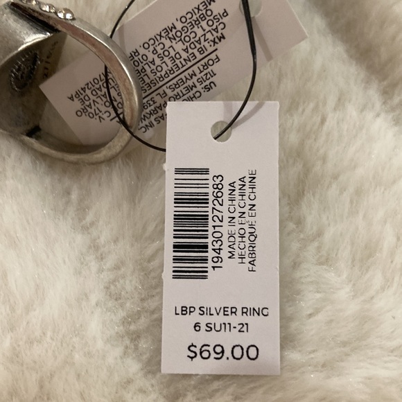 CHICO’S Leslie Block Prip LBP Silver Ring size 6 -numbered collection - Picture 5 of 9